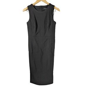 J.‎ Crew Petite stretch crepe Black Sleeveless Sheath Dress Size P2